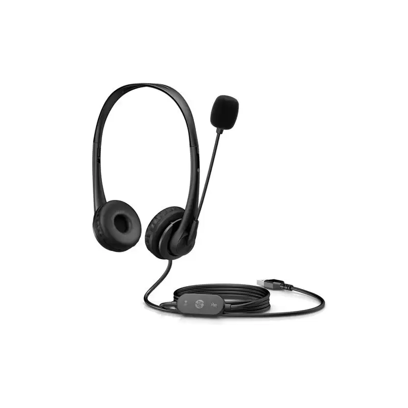 (428K6AA) HP AURICULARES G2 DIADEMA BINAURAL C/ MICRÓFONO CABLE USB NEGRO