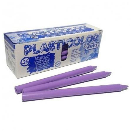 (92509) JOVI CERAS PLASTICAS CRAYONS STUDENT UNICOLOR LILA CAJA 25 UD