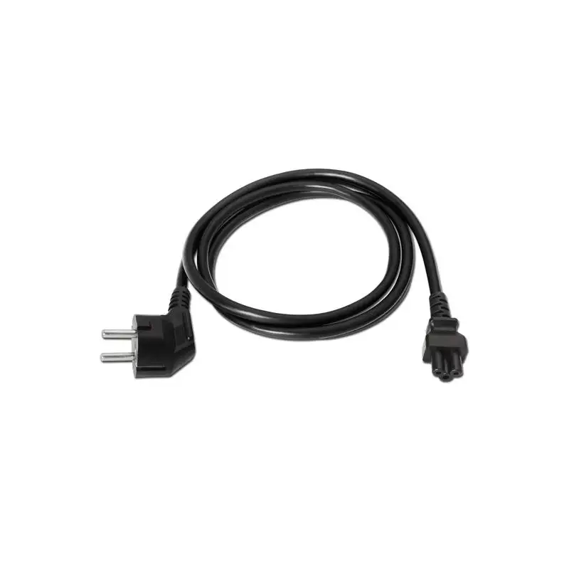(A132-0172) AISENS CABLE ALIMENTACIÓN TRÉBOL CEE7 ACODADO/M - C5/H NEGRO 1