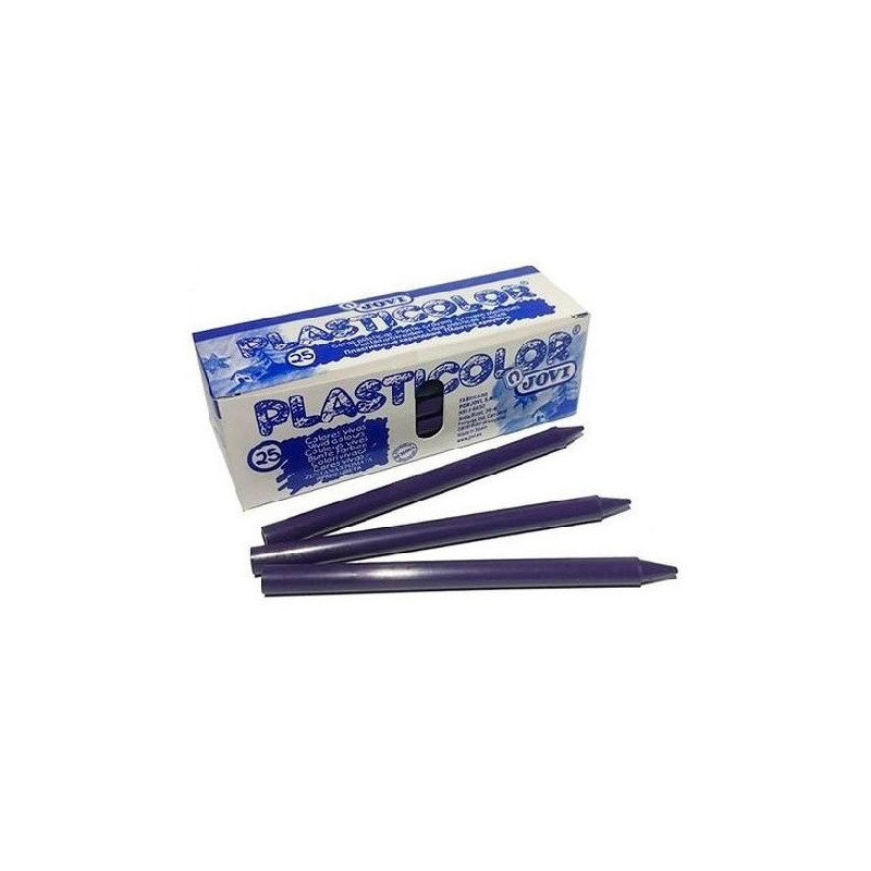 (92523) JOVI CERAS PLASTICAS CRAYONS STUDENT UNICOLOR VIOLETA CAJA 25 UD