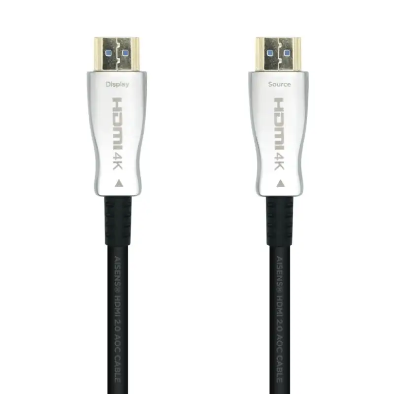 (A148-0378) AISENS CABLE HDMI V2.0 AOC (ACTIVE OPTICAL CABLE) PREMIUM ALTA VELOCIDAD HEC 4K@60HZ 18GBPS A/M - A/M NEGRO 20M