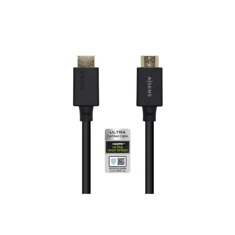 (A150-0420) AISENS CABLE HDMI V2.1 PREMIUM ALTA VELOCIDAD HEC 8K@60HZ 48GBPS A/M - A/M NEGRO 0