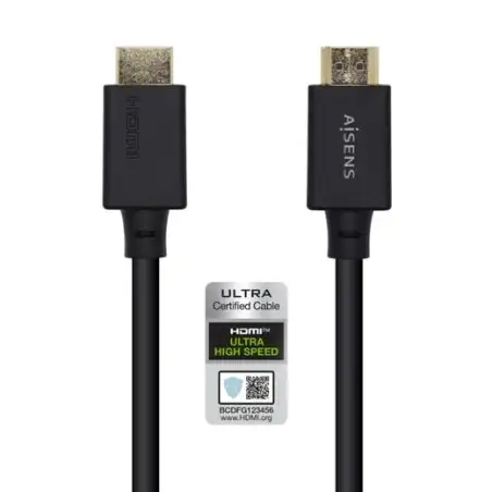 (A150-0420) AISENS CABLE HDMI V2.1 PREMIUM ALTA VELOCIDAD HEC 8K@60HZ 48GBPS A/M - A/M NEGRO 0