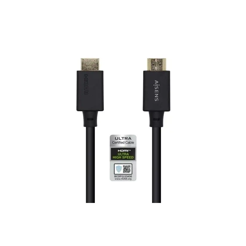 (A150-0423) AISENS CABLE HDMI V2.1 PREMIUM ALTA VELOCIDAD HEC 8K@60HZ 48GBPS A/M - A/M NEGRO 2