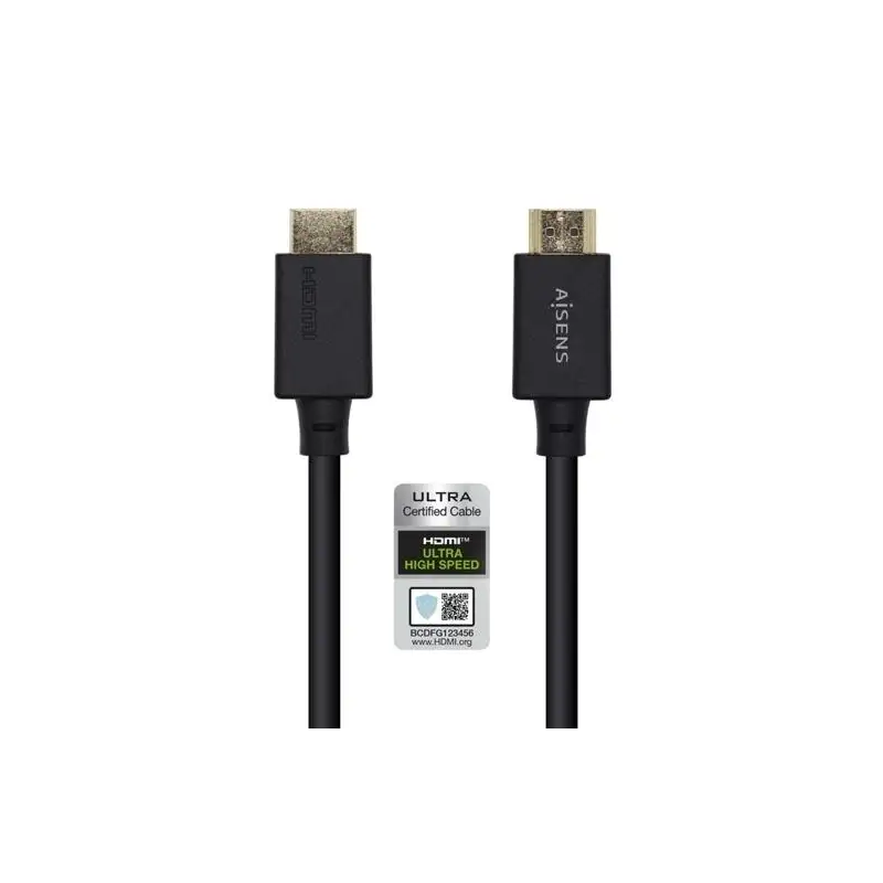 (A150-0424) AISENS CABLE HDMI V2.1 PREMIUM ALTA VELOCIDAD HEC 8K@60HZ 48GBPS A/M - A/M NEGRO 3