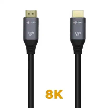 (A150-0425) AISENS CABLE HDMI V2.1 PREMIUM ALTA VELOCIDAD HEC 8K@60HZ 48GBPS A/M - A/M GRIS/NEGRO 0