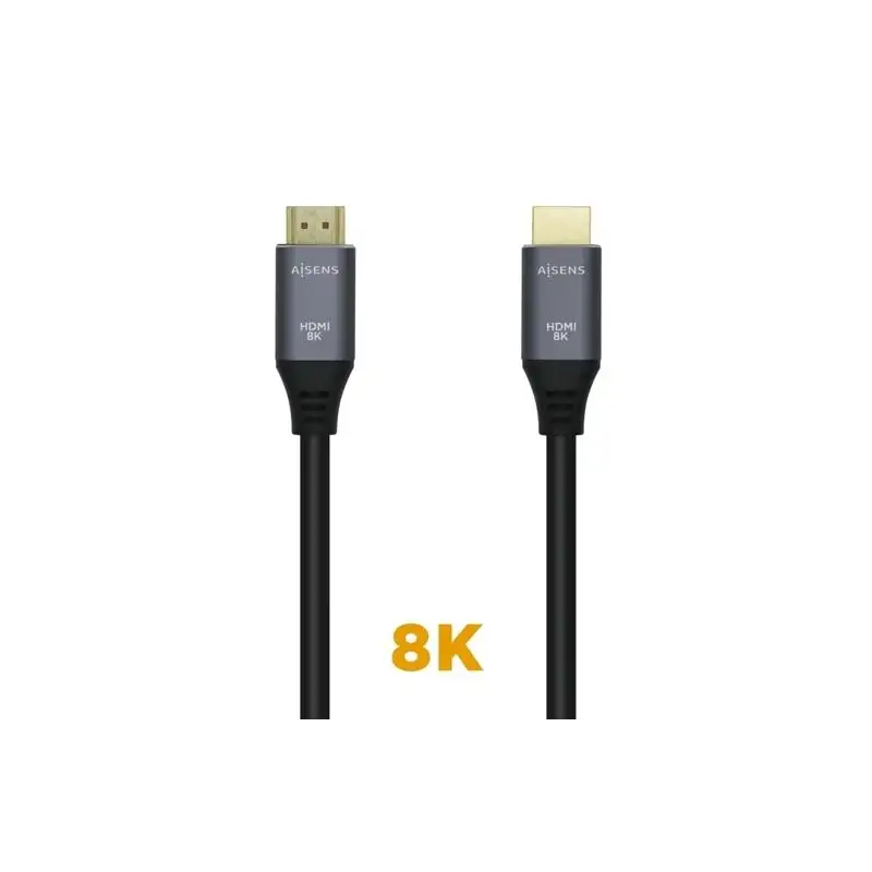 (A150-0426) AISENS CABLE HDMI V2.1 PREMIUM ALTA VELOCIDAD HEC 8K@60HZ 48GBPS A/M - A/M GRIS/NEGRO 1
