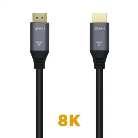 (A150-0427) AISENS CABLE HDMI V2.1 PREMIUM ALTA VELOCIDAD HEC 8K@60HZ 48GBPS A/M - A/M GRIS/NEGRO 1