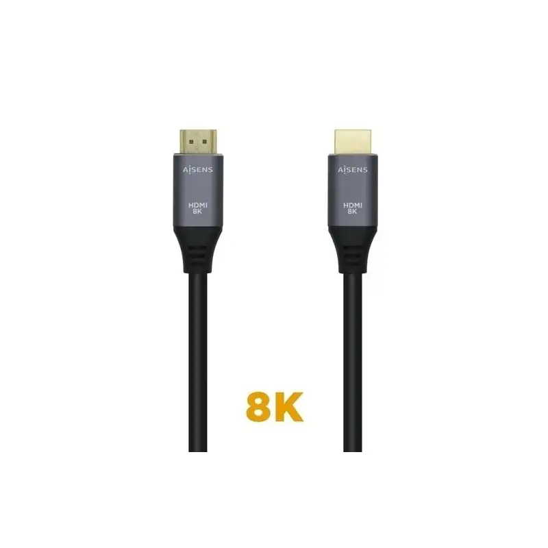 (A150-0429) AISENS CABLE HDMI V2.1 PREMIUM ALTA VELOCIDAD HEC 8K@60HZ 48GBPS A/M - A/M GRIS/NEGRO 3