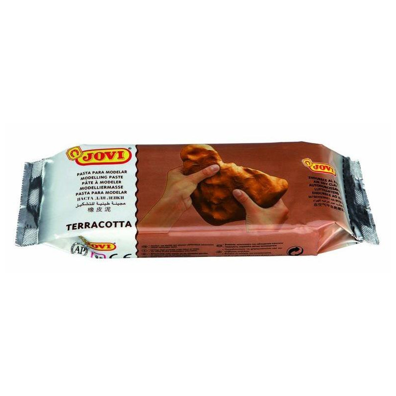 (88) JOVI AIR DRY PASTILLA DE PASTA MODELAR ENDURECE AL AIRE 500 GR TERRACOTA