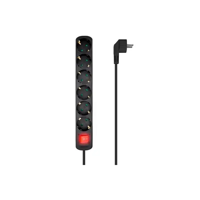 (A154-0536) AISENS REGLETA DE ENCHUFES CON 6 TOMAS CON INTERRUPTOR CABLE 1
