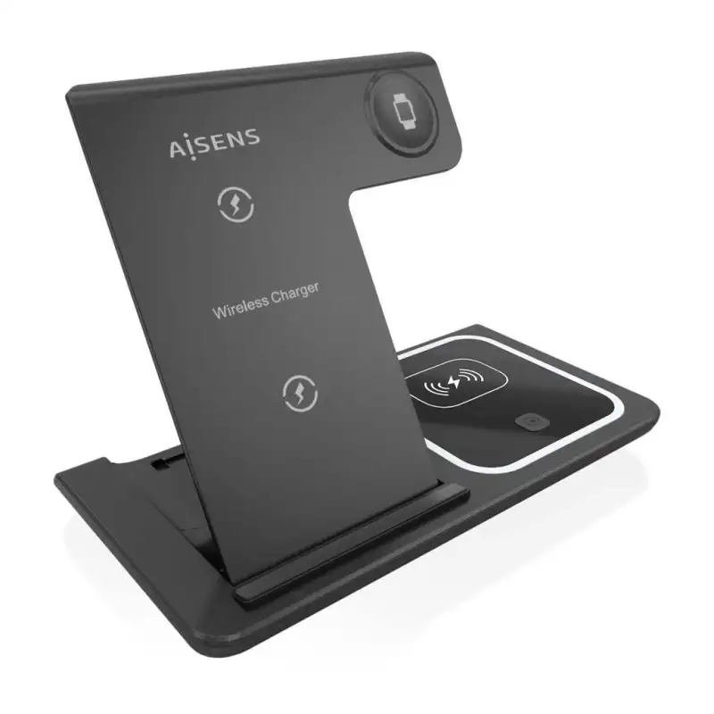 (ASCH-15W3WC043-BK) AISENS CARGADOR INALAMBRICO USB-C 3 EN 1 DE 15W MOVIL