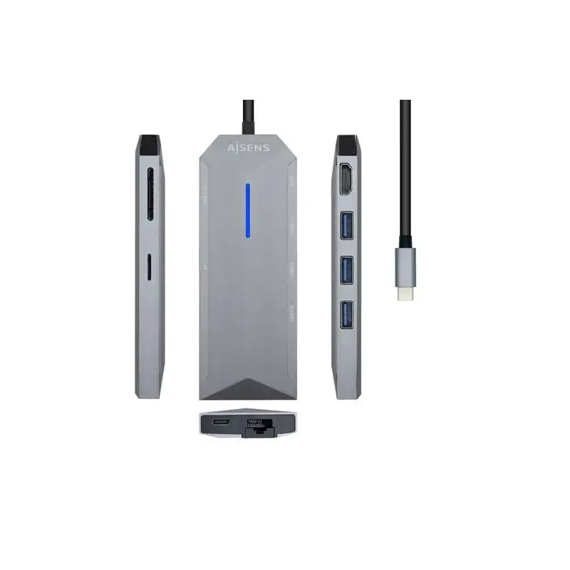 (ASUC-8P004-GR) AISENS DOCK STATION 8 EN 1 USB-C A 1XHDMI