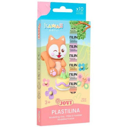 (KW90/10) JOVI PLASTILINA KAWAII BARRAS 15GR C/SURTIDOS ESTUCHE 10 UD