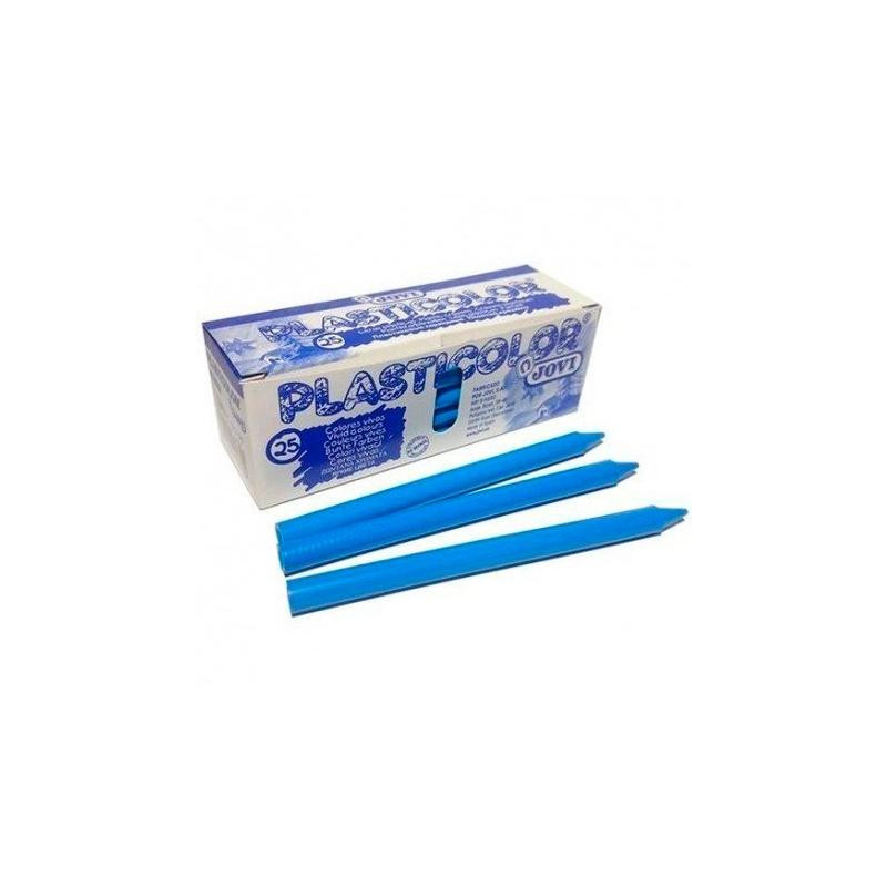 (92505) JOVI CERAS PLÁSTICAS CRAYONS STUDENT UNICOLOR AZUL CLARO CAJA 25 UD