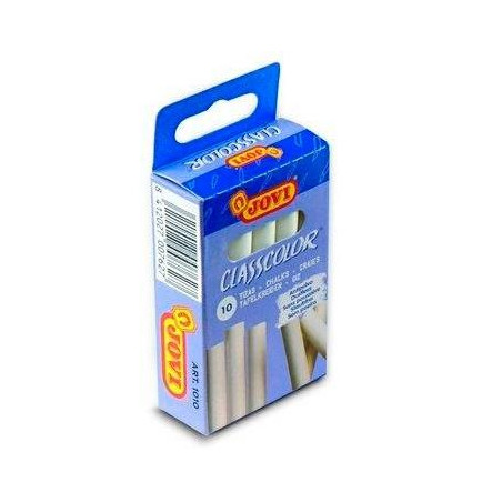 (1010) JOVI TIZAS CLASSCOLOR SCHOOL ANTIPOLVO 80MM BLANCO CAJA 10 UD