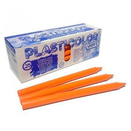 (92507) JOVI CERAS PLÁSTICAS CRAYONS STUDENT UNICOLOR NARANJA CAJA 25 UD