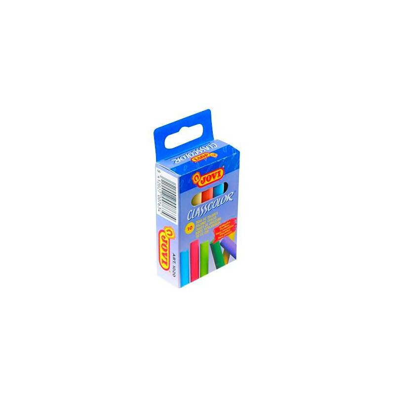 (1020) JOVI TIZAS CLASSCOLOR SCHOOL ANTIPOLVO 80MM CAJA 10 UD C/SURTIDOS