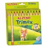 (AL000113) ALPINO LÁPICES DE COLORES TRIMAX 177MM + SACAPUNTAS C/SURTIDOS ESTUCHE 12 UD