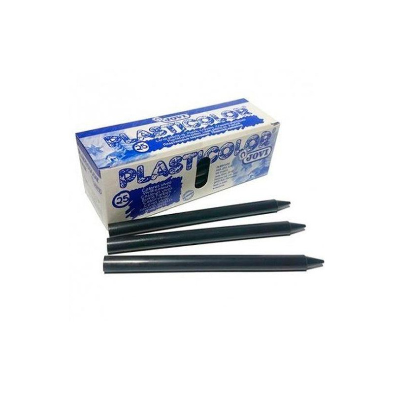 (92510) JOVI CERAS PLASTICAS CRAYONS STUDENT UNICOLOR NEGRO CAJA 25 UD
