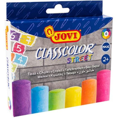 (1030) JOVI TIZAS CLASSCOLOR STREET MAXI COLORES SURTIDOS +2 AÑOS CAJA 6 UD