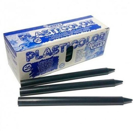 (92510) JOVI CERAS PLASTICAS CRAYONS STUDENT UNICOLOR NEGRO CAJA 25 UD