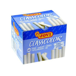 (1100) JOVI TIZAS CLASSCOLOR SCHOOL ANTIPOLVO 80MM BLANCO CAJA 100 UD