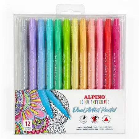 (AR000188) ALPINO ROTULADORES COLOR EXPERIENCE DUAL ARTIST PASTEL COLOR EXPERIENCE DOBLE PUNTA FINA/PINCEL C/SURTIDOS ESTUCHE...