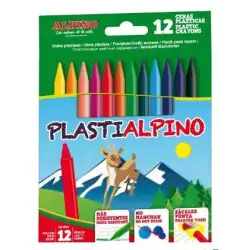 (PA000012) ALPINO CERAS PLÁSTICAS PLASTIALPINO 115MM NO MANCHAN ESTUCHE DE 12 C/SURTIDOS