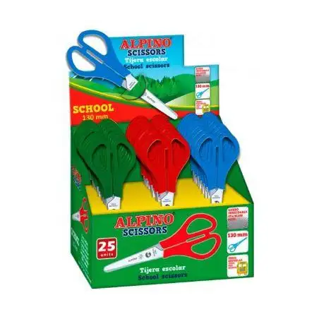 (PT0013) ALPINO TIJERAS ESCOLARES SCHOOL ESPECIAL ACERO INOXIDABLE C/SURTIDOS
