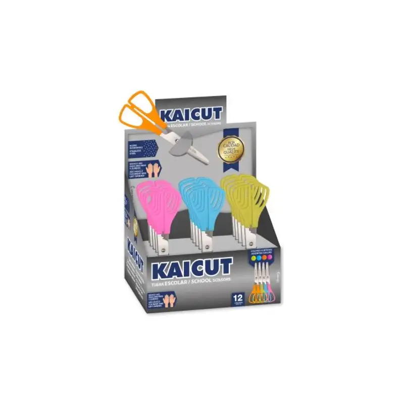 (PT0014) KAICUT TIJERAS ESCOLARES 130MM ACERO INOXIDABLE C/SURTIDOS