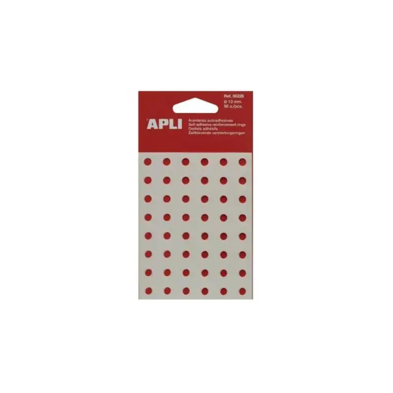 (0228) APLI ARANDELAS DE REFUERZO 13MM CAJA 96 UD TRANSLÚCIDAS