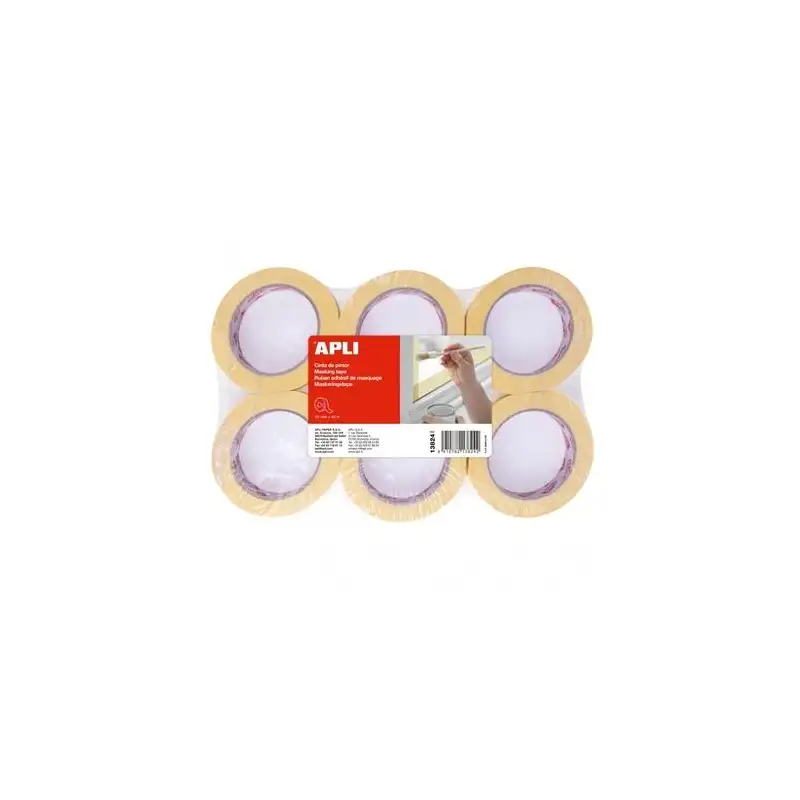 (13824) APLI CINTA PINTOR 60GR ROLLO 25MMX45M REMOVIBLE AMARILLO -6U-