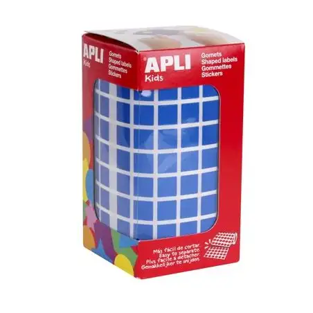 (04872) APLI GOMETS CUADRADOS 10MM ROLLO AZUL -ROLLO 6372 UNIDADES-