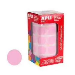 (11489) APLI GOMETS REDONDOS 20MM ROLLO ROSA