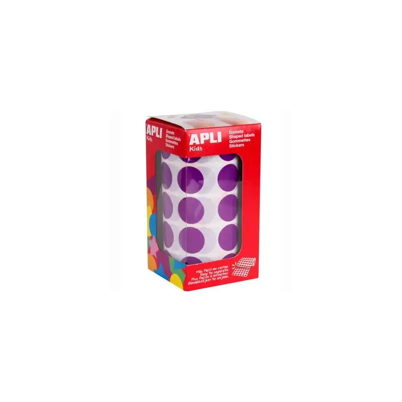 (11490) APLI GOMETS REDONDOS 20MM ROLLO LILA