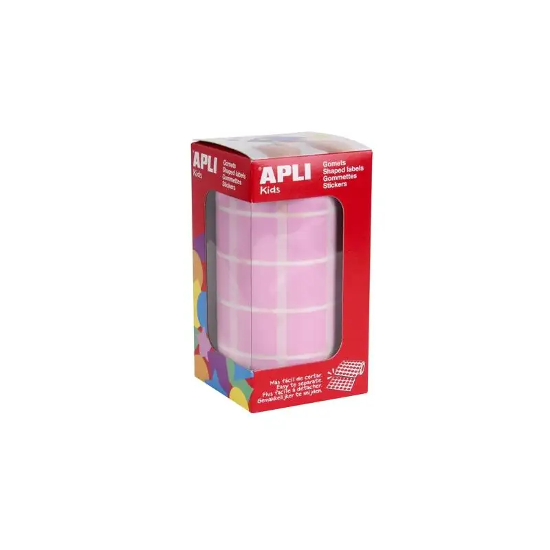 (11499) APLI GOMETS CUADRADOS 20MM ROLLO ROSA -ROLLO 1770 UNIDADES-