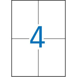 (01227) APLI ETIQUETAS ADHESIVAS 105X148MM LÁSER C/RECTOS 4 X 20H POLIÉSTER BLANCO
