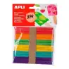 (13064) APLI PALOS DE POLO DE MADERA 114X10MM COLORES SURTIDOS -BOLSA 50U-
