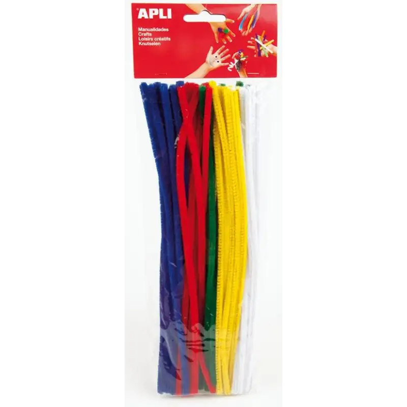 (13065) APLI LIMPIAPIPAS 300X6MM COLORES SURTIDOS -50U-