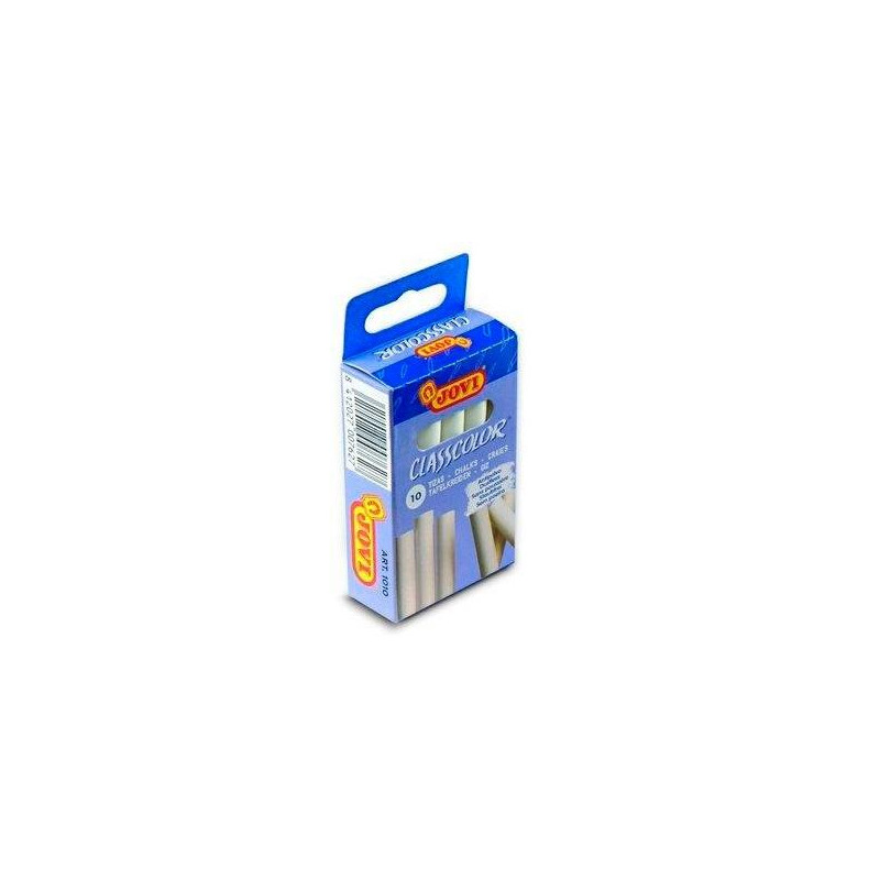 (1010) JOVI TIZAS CLASSCOLOR SCHOOL ANTIPOLVO 80MM BLANCO CAJA 10 UD