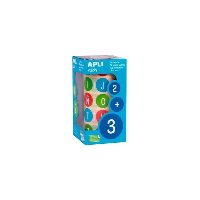 (15126) APLI ROLLO GOMETS ABECEDARIO MAYÚSCULAS REDONDOS 20MM
