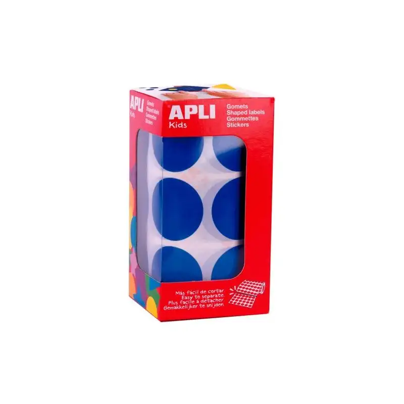 (17864) APLI GOMETS REDONDOS 33MM ROLLO AZUL -ROLLO 708 UNIDADES-