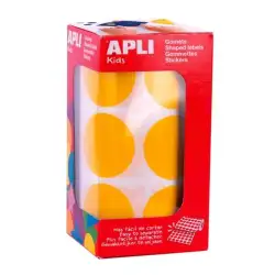 (17865) APLI GOMETS REDONDOS 33MM ROLLO AMARILLO -ROLLO 708 UNIDADES-