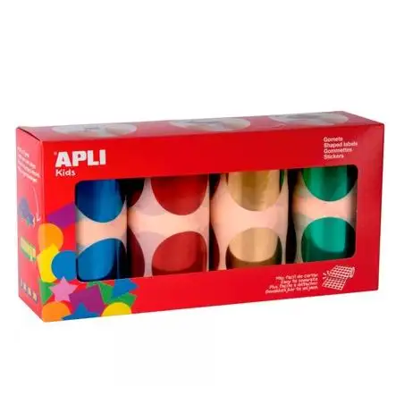 (18303) APLI GOMETS XXL PACK 4 ROLLOS REDONDOS Y COLORES SURTIDOS METALIZADOS -5664 UNIDADES-