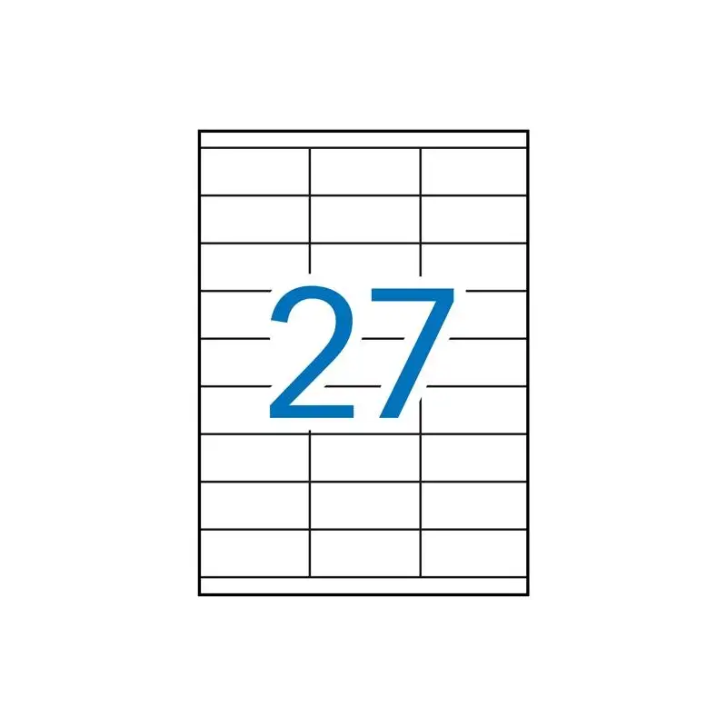 (01271) APLI ETIQUETAS ADHESIVAS 70X30MM INKJET/LÁSER C/RECTOS 27 X 100H BLANCO