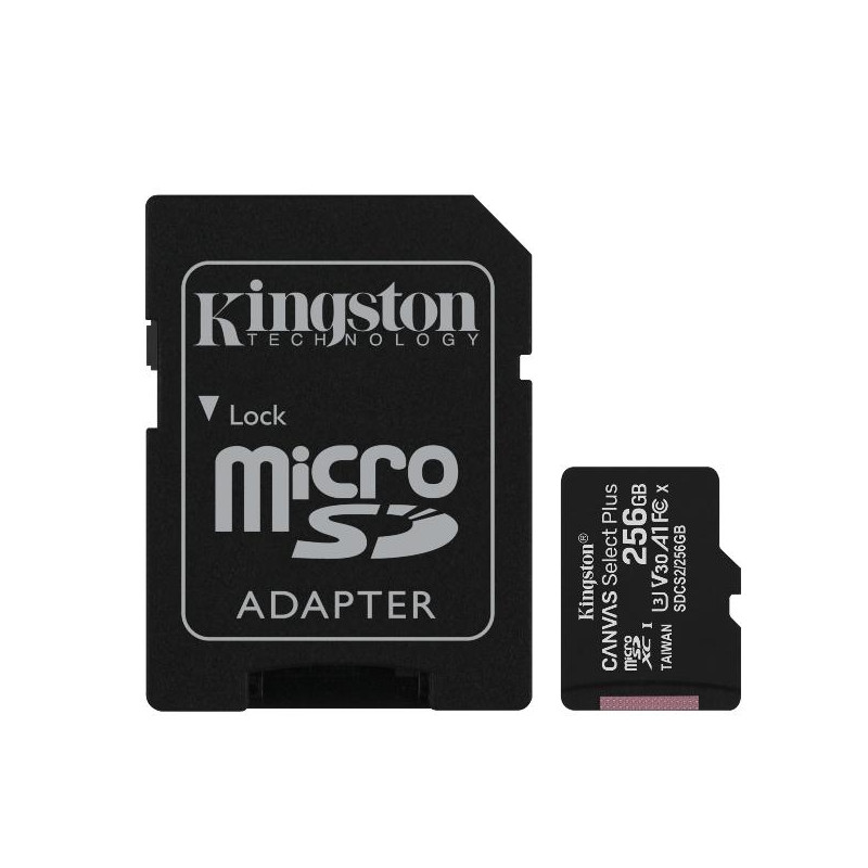 (SDCS2/256GB) KINGSTON TARJETA DE MEMORIA MICRO SDHC CANVAS SELECT 256GB C/ADAPTADOR