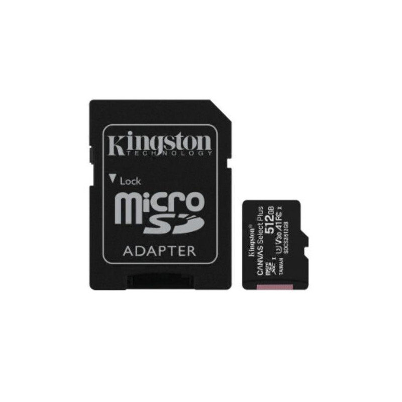 (SDCS2/512GB) KINGSTON TARJETA DE MEMORIA MICRO SDHC CANVAS SELECT 512GB C/ADAPTADOR