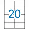 (01299) APLI ETIQUETAS ADHESIVAS 105X29MM INKJET/LÁSER C/RECTOS 20 X 100H BLANCO
