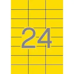 (01591) APLI ETIQUETAS ADHESIVAS 70X37MM INKJET/LÁSER C/RECTOS 24 X 20H AMARILLO FLUORESCENTE